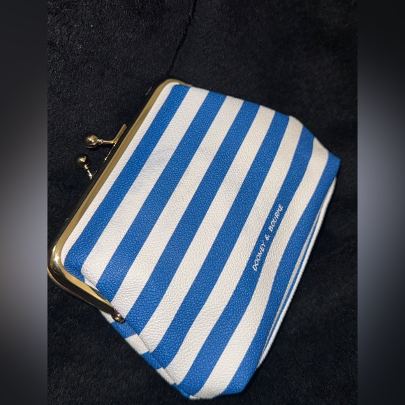 Dooney & Bourke Blue and White Striped Coin Purse - Picture 11 of 14